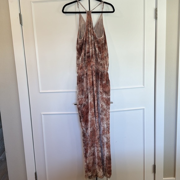 Young Fabulous & Broke Naomi Velvet Pink Tie Dye Wide Leg Junpsuit Size XS - Picture 6 of 16